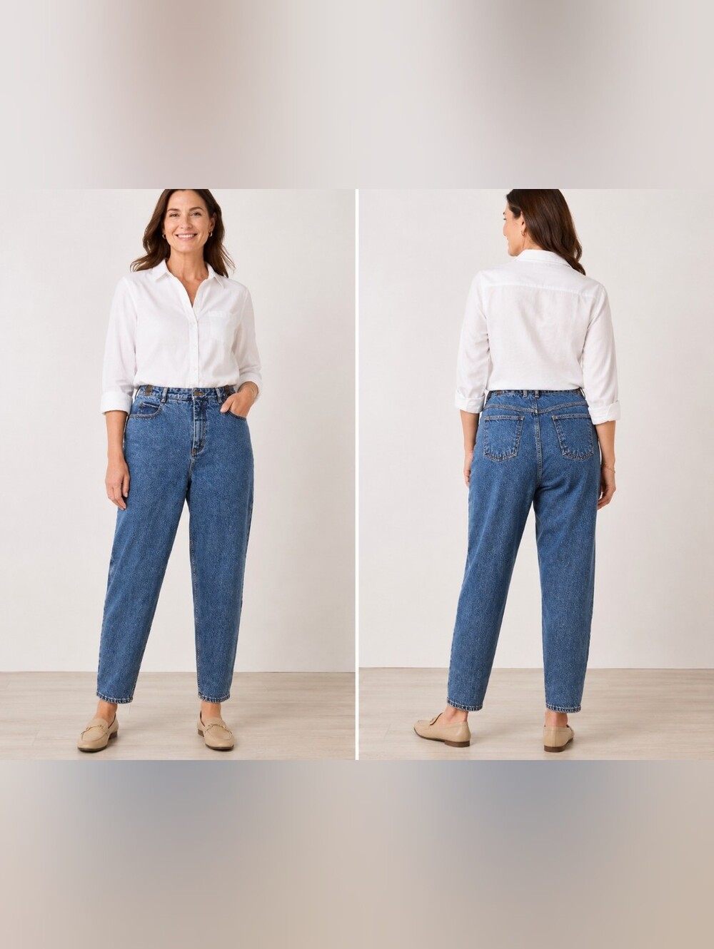 Talbots Relaxed Fit Jeans in Medium Blue Denim Size 14